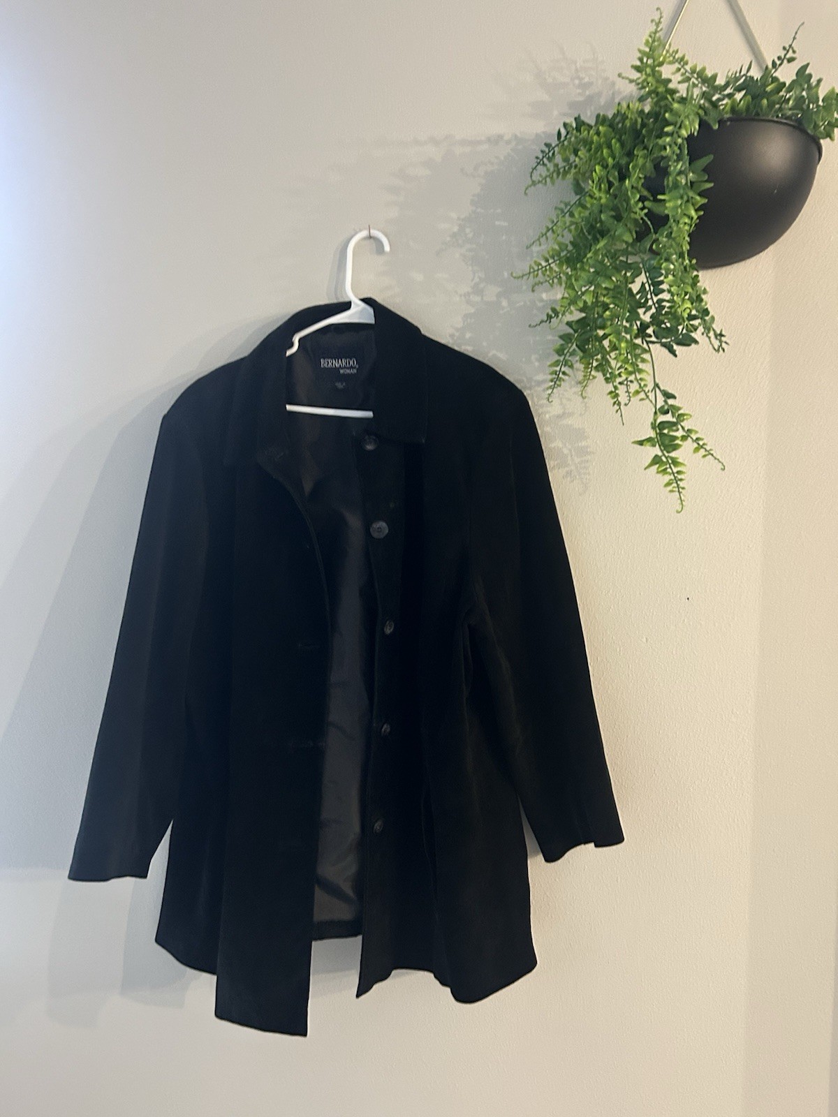 Bernardo PLUS SIZE Button Mid-Length Jacket Suede… - image 1