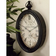 Farmhouse Pocket Watch Wall Clock Set 2 French Country Vintage Old-World Style