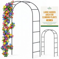 1–2pk Garden Arch 2.4m x 1.4m Metal Archway Trellis for Climbing Plants Roses