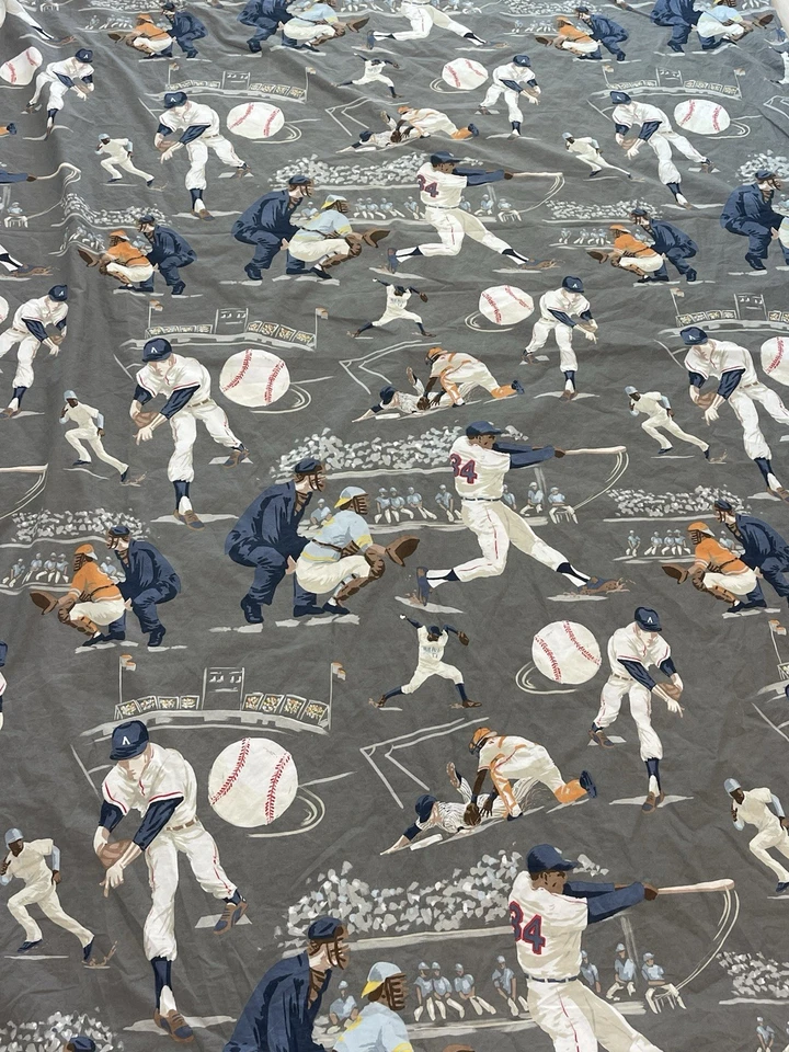 Funda nórdica doble Pottery Barn niños jugador de béisbol 100 % algodón orgánico usada en excelente estado deportiva Foto 2 de 4