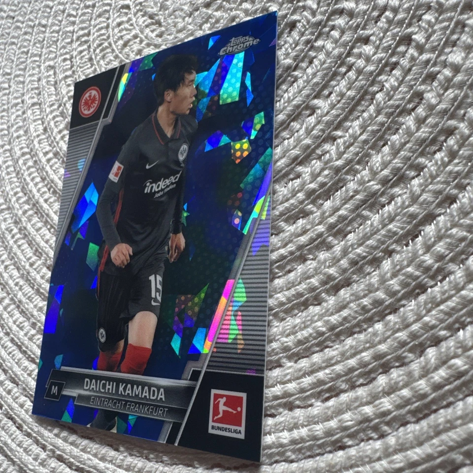 Daichi Kamada 2021-22 Topps Chrome Bundesliga Blue Refractor /39 NRMT - Image 3 of 4