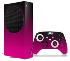 Skin Wrap for XBOX Series S Console Controller Smooth Fades Hot Pink Black