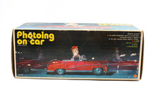 Vintage Battery Operated  Photoing on Car  tin toy with original box 1960 ME630