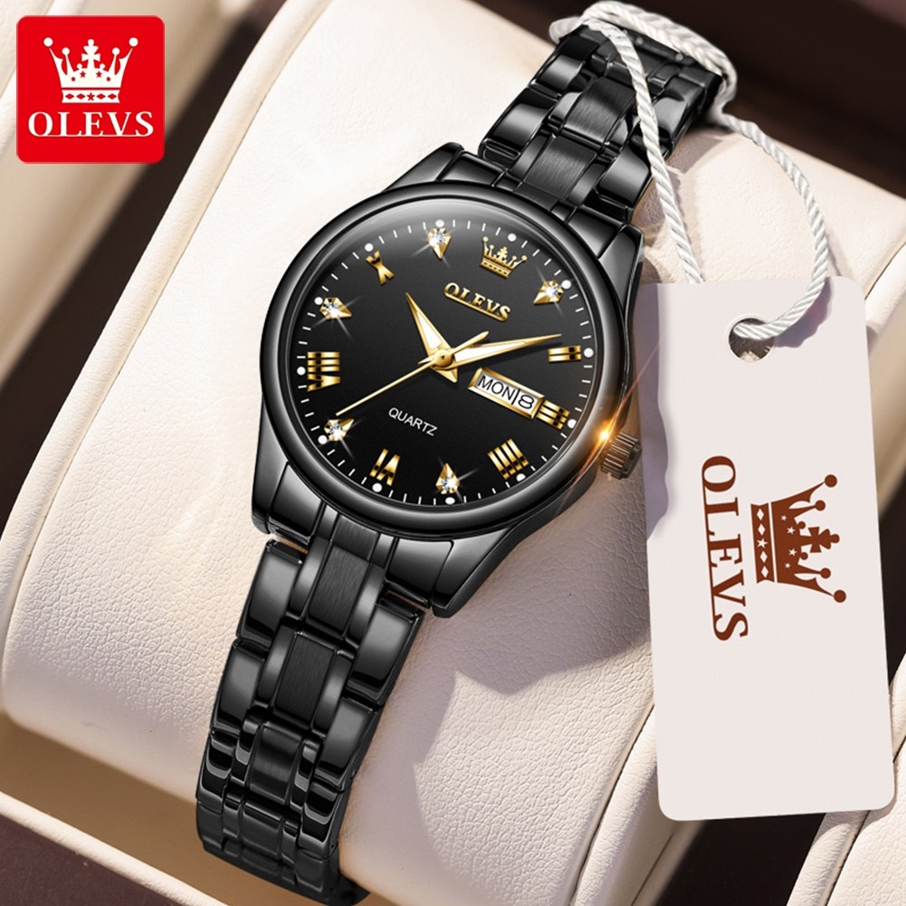 OLEVS Women's Quartz Watches Calendar Waterproof Diamond Wristwatches