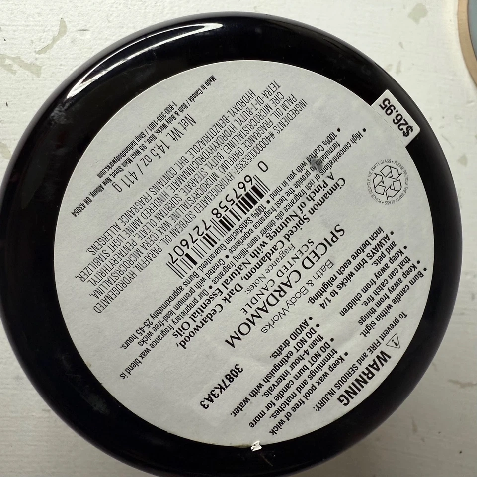 New BATH AND BODY WORKS Spiced Cardamom 3 Wick Candle Retired - Image 3 of 3