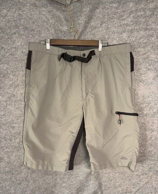 Trespass Performance Shorts Mens XL Gray Lightweight Stretch Integrated Belt
