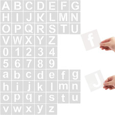 Alphabet Letter Stencils, 62 Pcs Reusable Plastic Letter Number Templates, Art C
