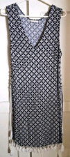 Michael Kors Size Medium Geometric Dress Drawstring Side Tassel Hem