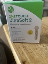 NEW ONE TOUCH UltraSoft 2 Lancets Box 30G 100 count Exp 07/2028