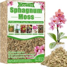 ZeeDix 1.1lb Sphagnum Moss for Indoor Plants, Orchids, Terrariums 25 Quarts