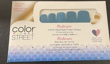Color Street Pedicure Nail Polish Strips How Swede It Is Blue Glitter
