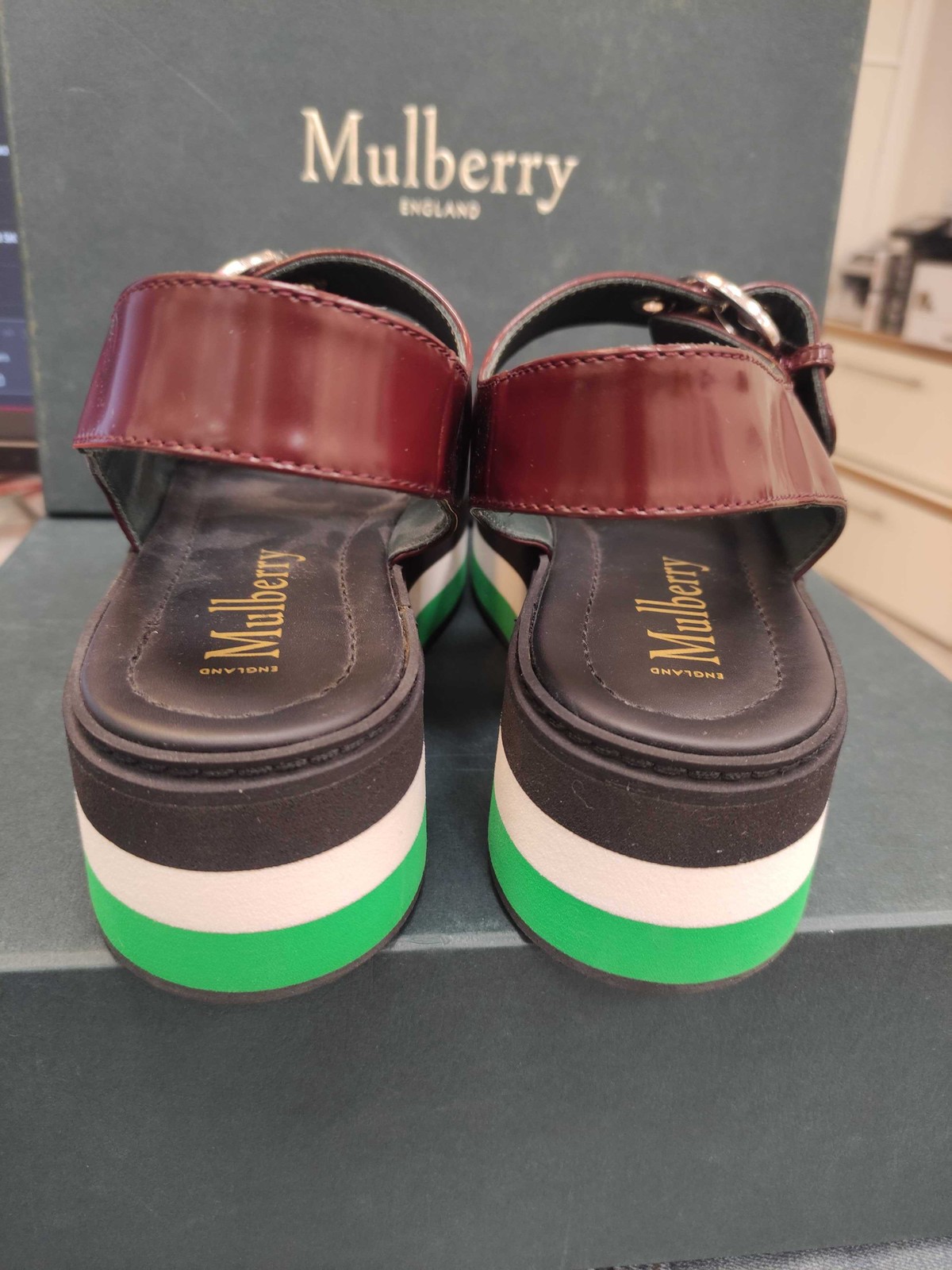 MULBERRY Women Venezia Flats Burgundy Size EU 40 RRP £495 image 5