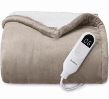 Bedsure Electric Heating Blanket-Solid Flannel-50 X 60-Taupe-BS 100T-Washable