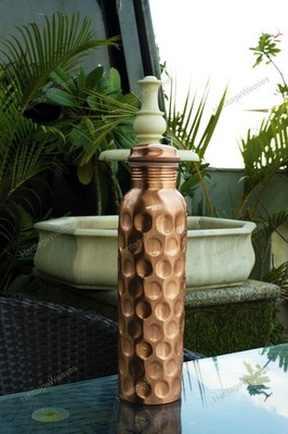 Ayurveda Good Health Benefit 100% Pure Diamond Copper Water Bottle Leck Proof