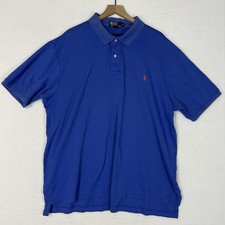 Polo Ralph Lauren Men  s Polo Shirt 2XB Blue Rugby Orange Pony Short Sleeve Big