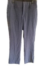 Nine West Women’s Bootcut Pants Sz 10 Petite Fake Pockets Mid Rise Blue Dressy