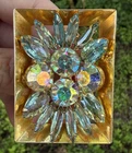 Vintage Open back Navettes Rhinestone Brooch Pin Costume Jewelry