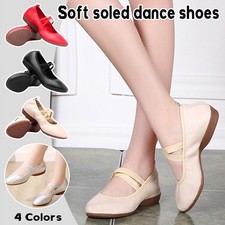 Women's Dance Shoes Soled Flat Heel Soft Pu Leather Professional Dance Shoes