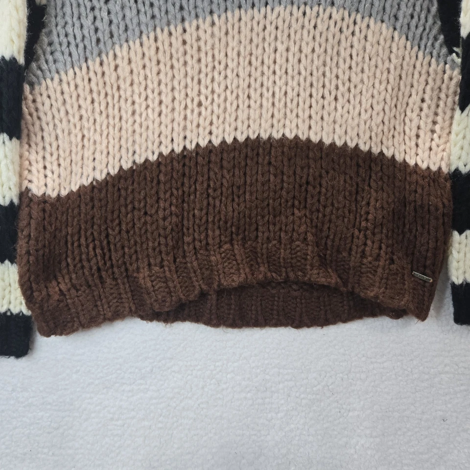 Volcom Women's XSmall Multicolor Colorblock Chunky Open Knit Sweater - Image 3 of 4