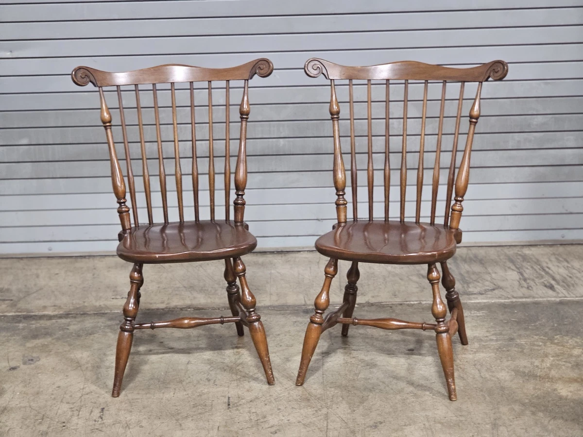 Brown Post - 1950 Time Period Manufactured Cherry Antique Chairs