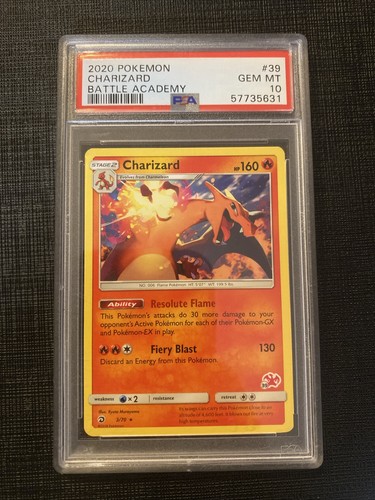 Pokemon 2020 PSA 10 GEM MINT Charizard 3/70 Battle Academy #39