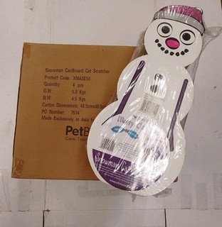 4no. Pet Brands Snowman Large Cat Scratcher L46xW22xD20cm Includes Catnip