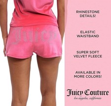 Juicy Couture Velvet Rose Bling Baby Size-XL 2Pc Set Shirt  Shorts Sleepwear.