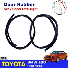 For BMW E30 CP 2D 1982-94 Door Rubber Seal Weatherstrip Upper LH+RH Set 2 G03