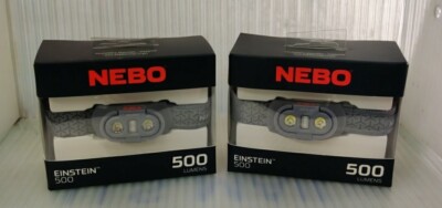 2 Pack NEBO NEB-HLP-0006 EINSTEIN 500 LED HEADLAMP  LIGHT 500 LUMENS 5 MODES