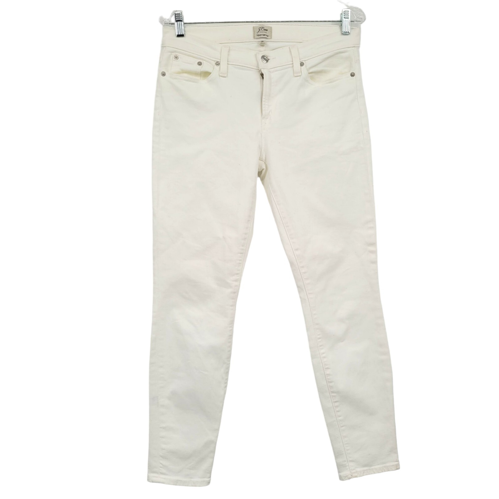 Crew Women's Toothpick Skinny Denim Jeans White Size 29