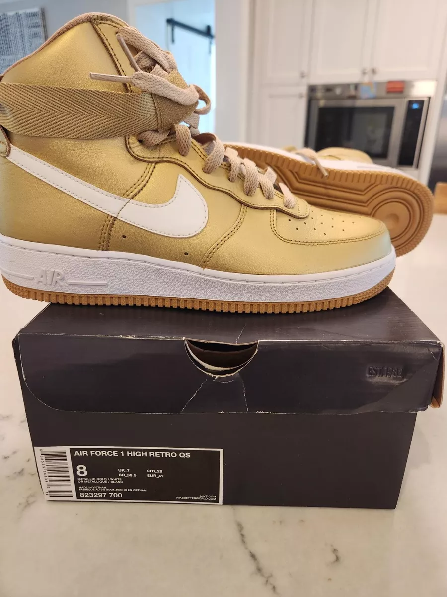 Men's shoes Nike Air Force 1 High Retro QS Metallic Gold/ White