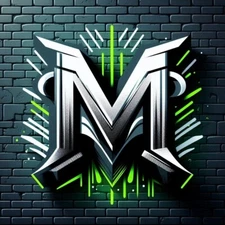 Bright graffiti ‘M’ Digital Image - street art, typography, contemporary design