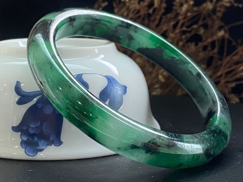58 mm Zertifikat (Klasse A) Myanmar natürlicher eisgrüner Jadeit Jade Armreif + 4487 - Bild 6 von 7