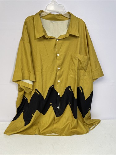 Blusa Camisa Vintage Priory Amarillo Mostaza Manga Corta Abotonada 5x Para Hombre - Imagen 2 de 14