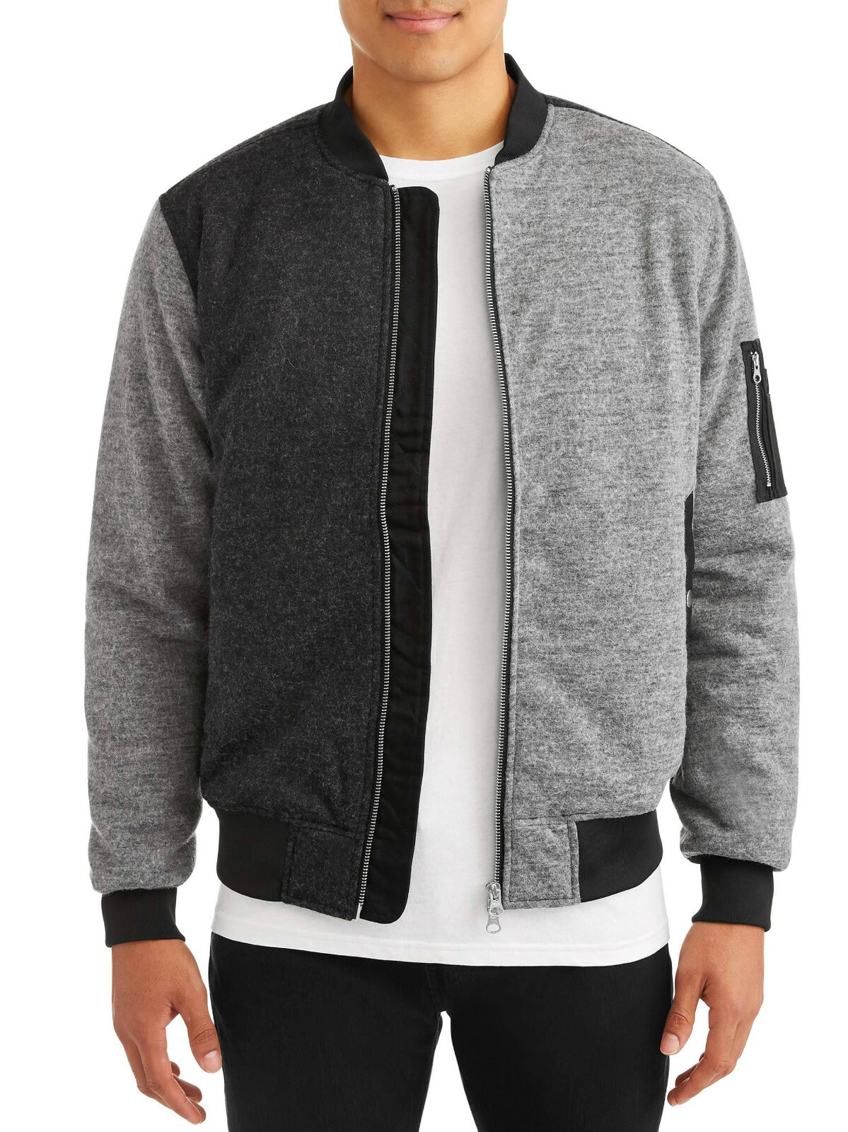 WESC Mens Blocked Bomber Flannel JacketMulti Melange Grey L 45990₽