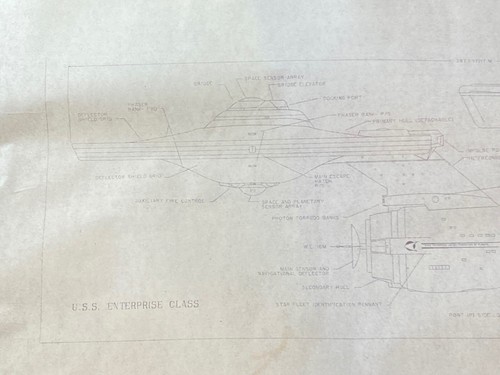 USS Enterprise Star Trek Fleet Schematics Blueprint Poster Vintage Lot 67S15 - Picture 13 of 21