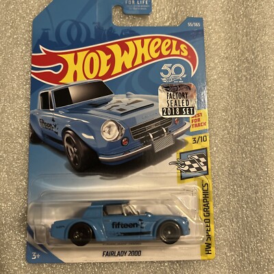 2018 Hot Wheels #55 Speed Graphics 3/10 DATSUN FAIRLADY 2000 Blue