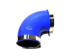 4-Ply Reinforced 3.5" ID 90 Degree Elbow  Silicone Hose + T Bolt Clamp BLUE