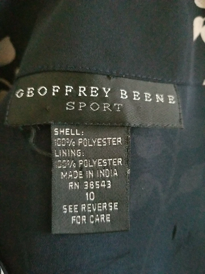 Maxi falda envolvente Geoffrey Beene Sport para mujer negra blanca diseño floral talla 10 Foto 3 de 4