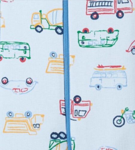NWT Hanna Andersson Baby Boy Trucks Footless Pajamas One Jumpsuit Boho Wild 0-3m - Picture 2 of 3