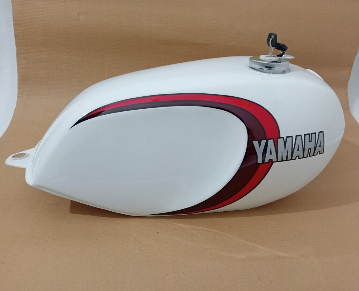 YAMAHA Rd350 Lc 1980-1981 WHITE PAINTED STEEL GAS FUEL PETROL TANK