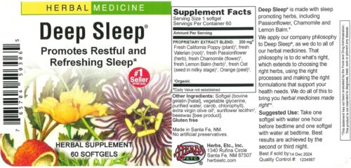 Herbs Etc. Deep Sleep Soft Gels - 60 Count (Pack of 1) - Picture 2 of 2