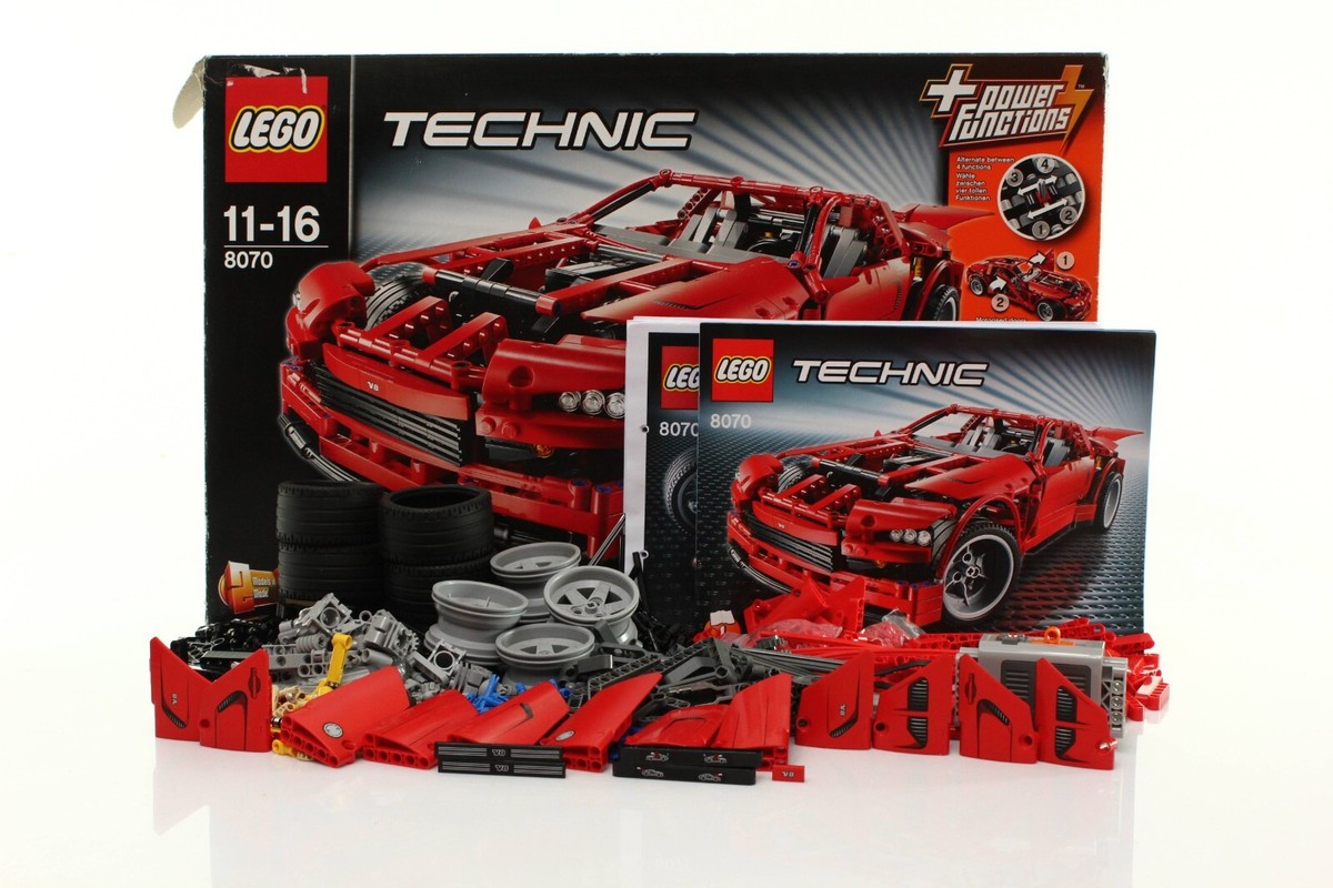 ジャパンテクノロジー フラクタル レッド Lego Technic Model Traffic Set 8070 Supercar 100% complete + instr