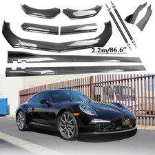 For Porsche 991 Carbon Fiber Front Bumper Lip Spoiler Side Skirt Body Kits