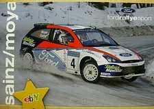 Orig. Biglietto autografo Ford Focus WRC Rally SAINZ - MOYA Rally Montecarlo 279