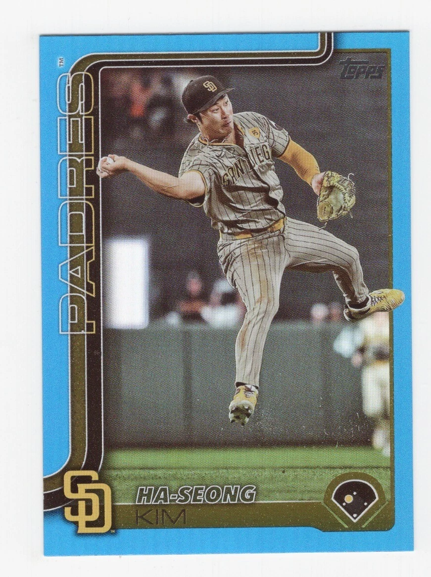 2025 TOPPS SERIES 1 BASEBALL BLUE HOLO FOIL 85/150 HA-SEONG KIM PADRES #175