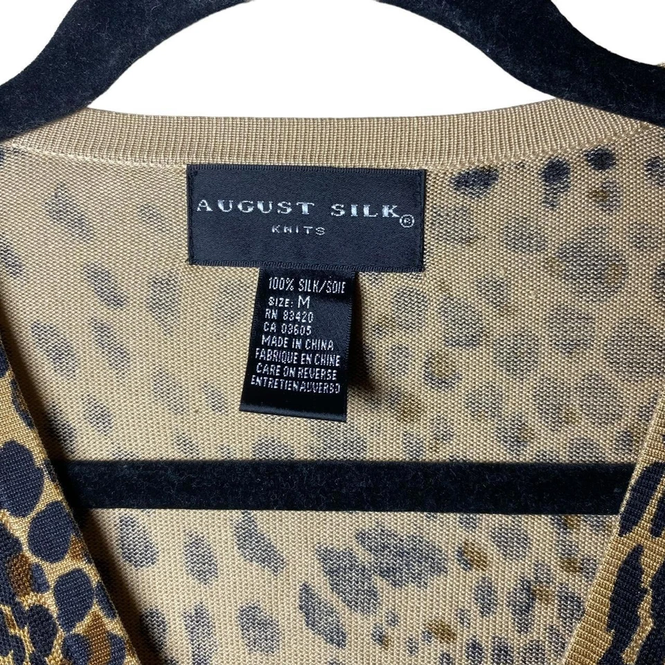 Silk Cheetah Print Cardigan, medium - Image 3 of 4