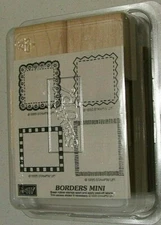 New Borders Mini Rubber Wood mount Stamps By 1995 Stampin Up!