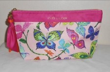 2x ESTEE LAUDER Butterfly Pink Cosmetic Makeup Bag by R.Toledo Recycled Fabric