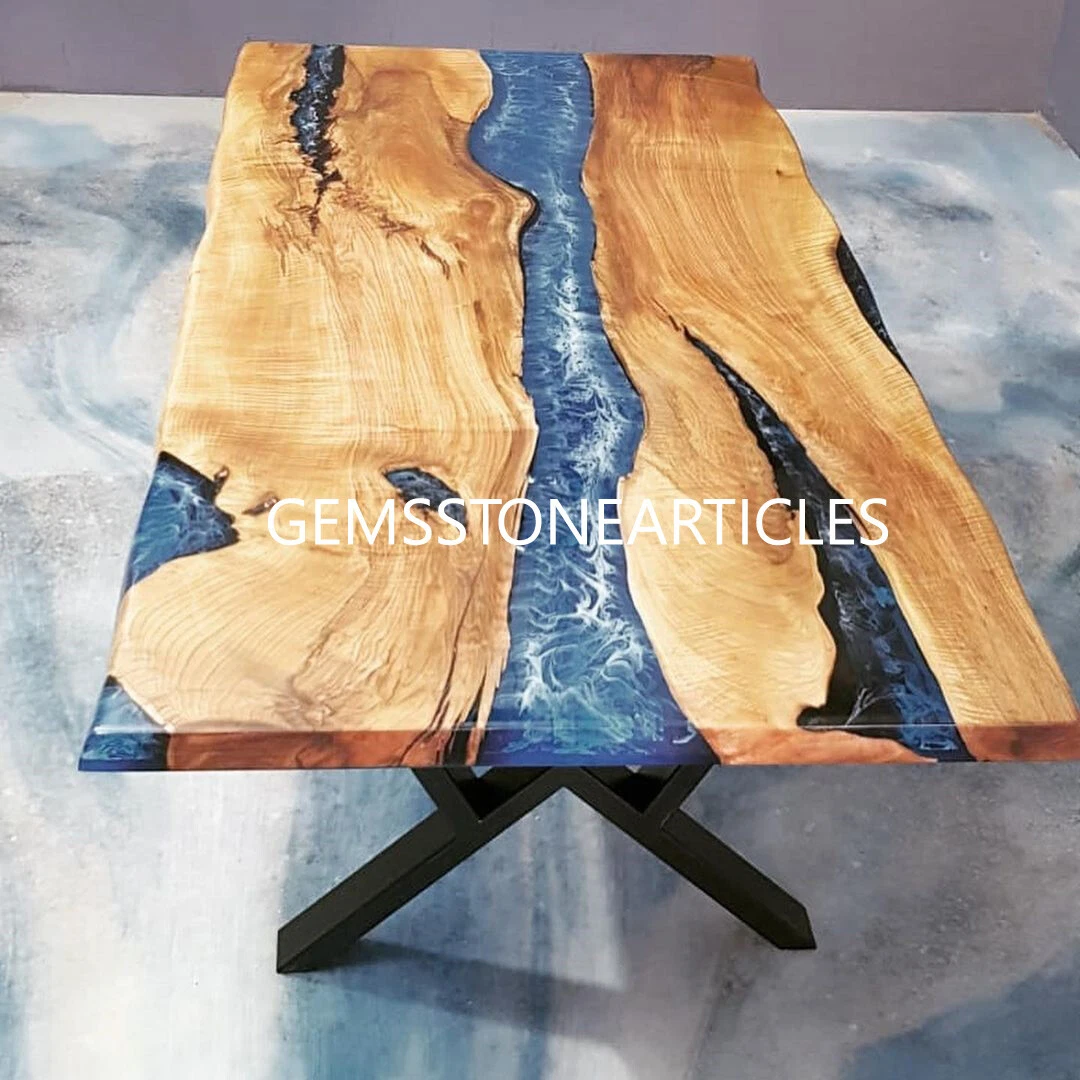 Metallic epoxy resin best sale table